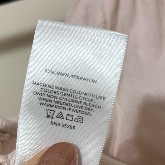 Express Linen Blend Puff Sleeve Blouse Top in Pale Pink Women’s Size XL - Picture 9 of 10